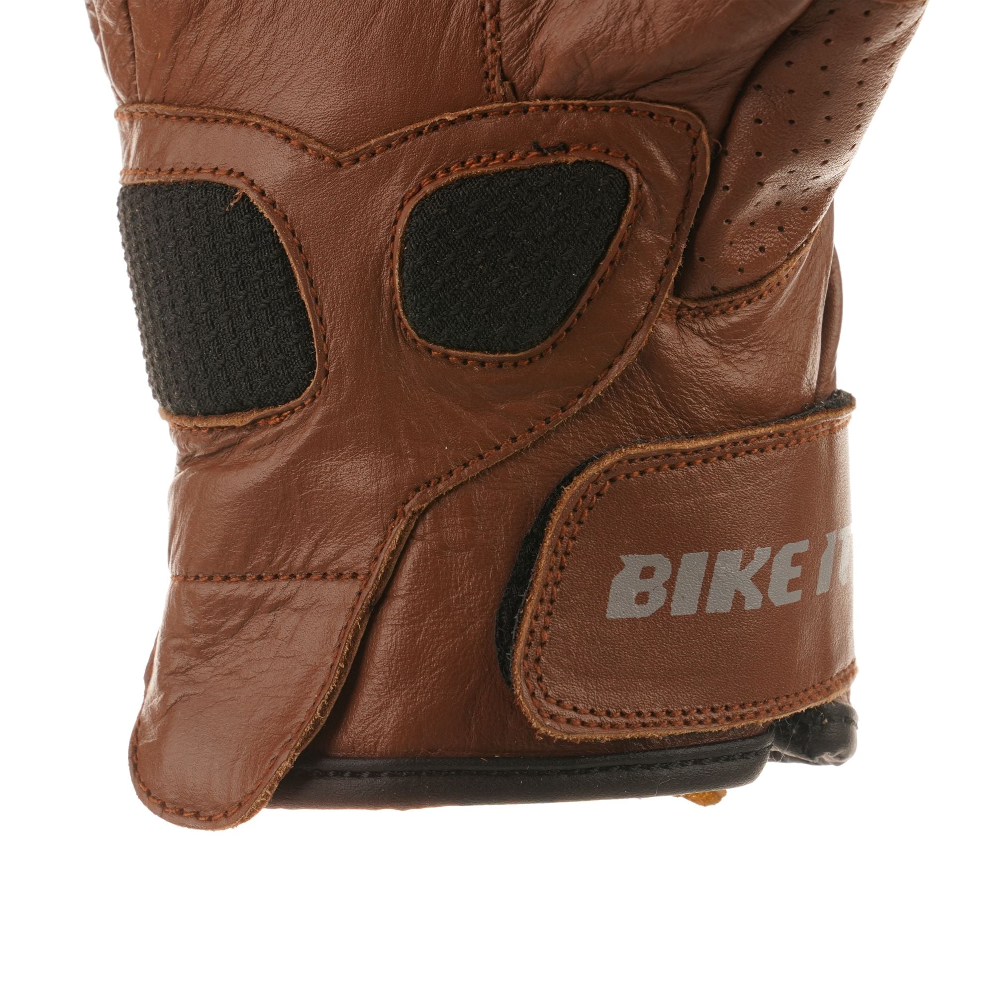 Bike It 'UCG' Ultimate Cruiser Leather Motorcycle Gloves (Brown) - Image 6