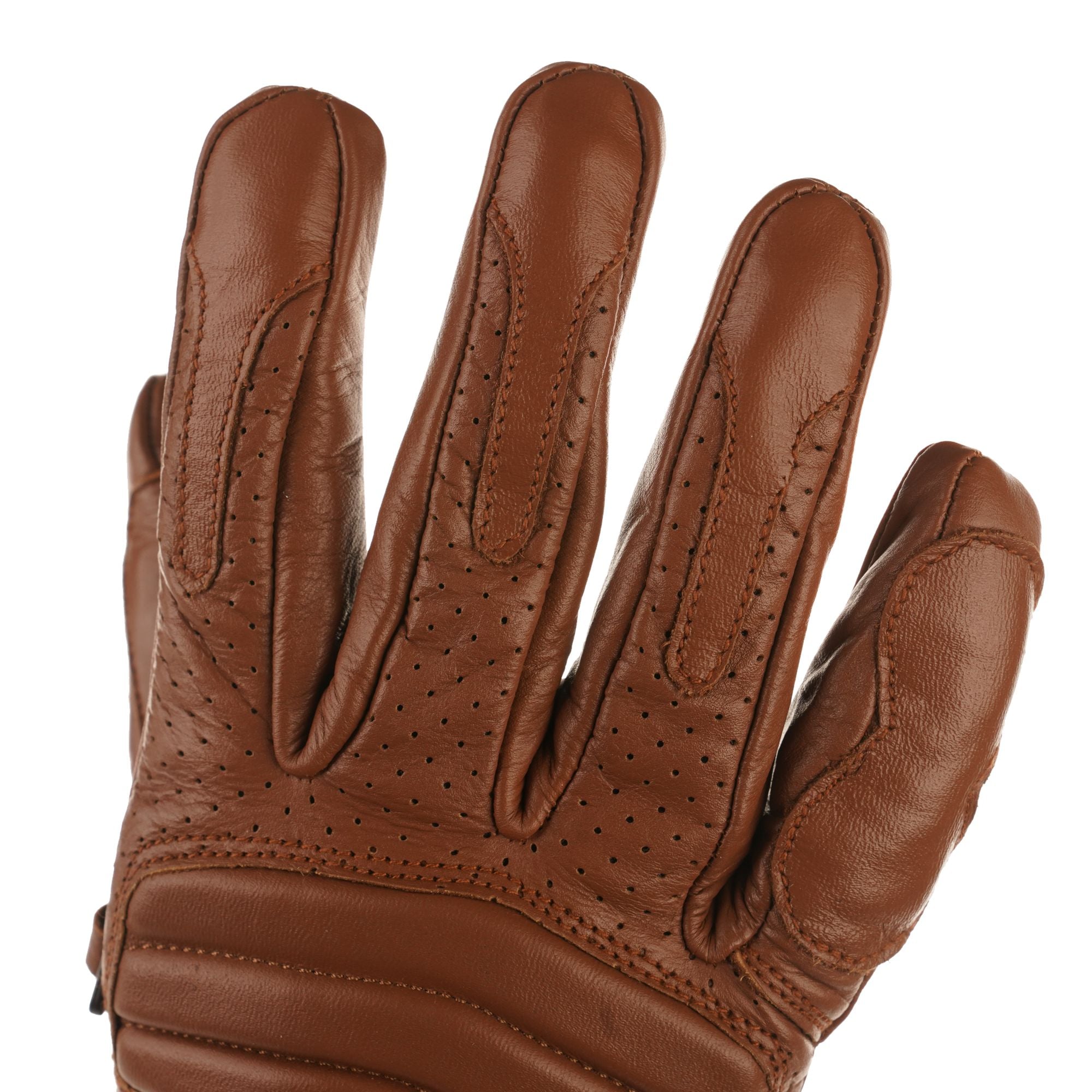 Bike It 'UCG' Ultimate Cruiser Leather Motorcycle Gloves (Brown) - Image 7