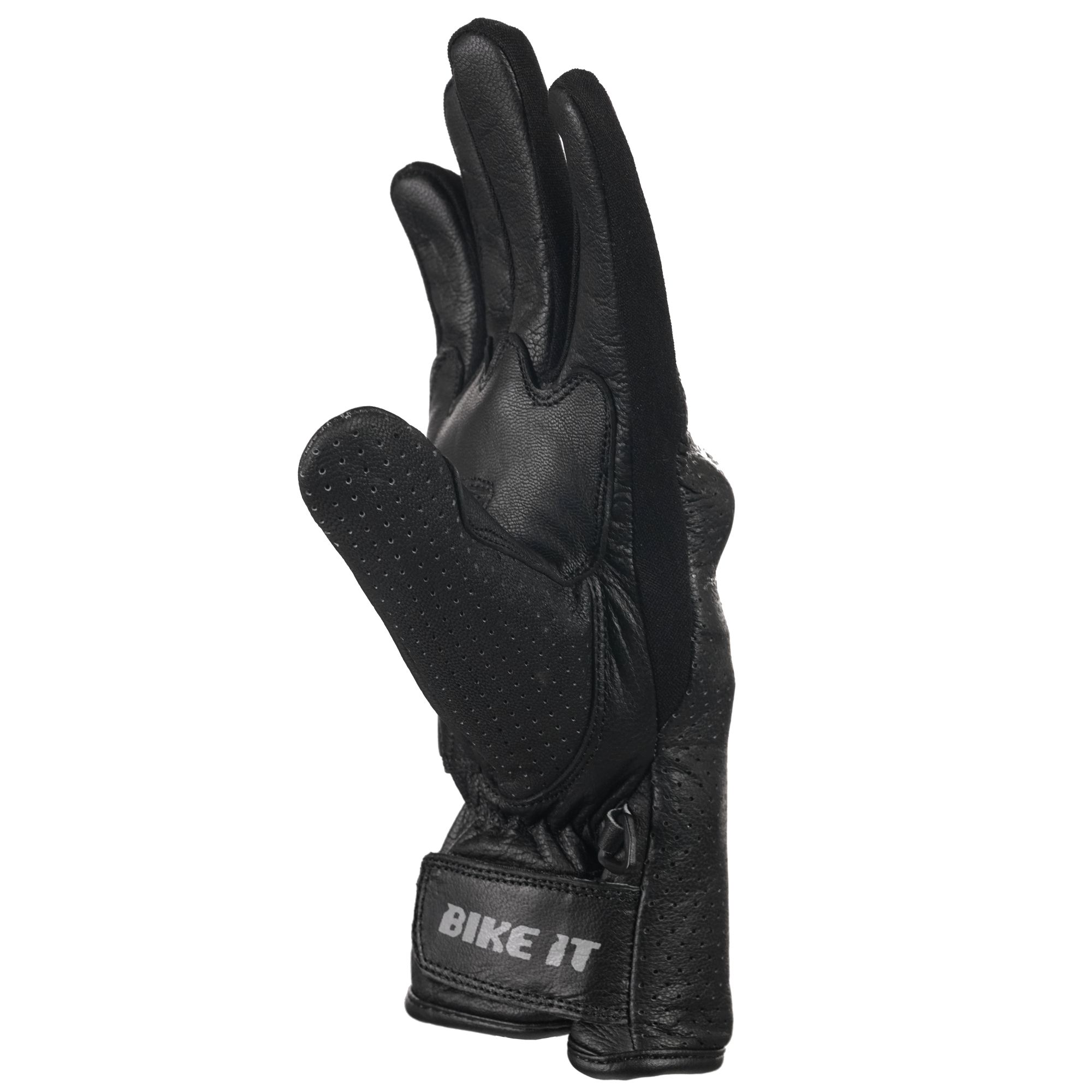 Bike It Cruiser Gloves Air 'CGA' (Black) Leather Motorcycle Glove - Image 3