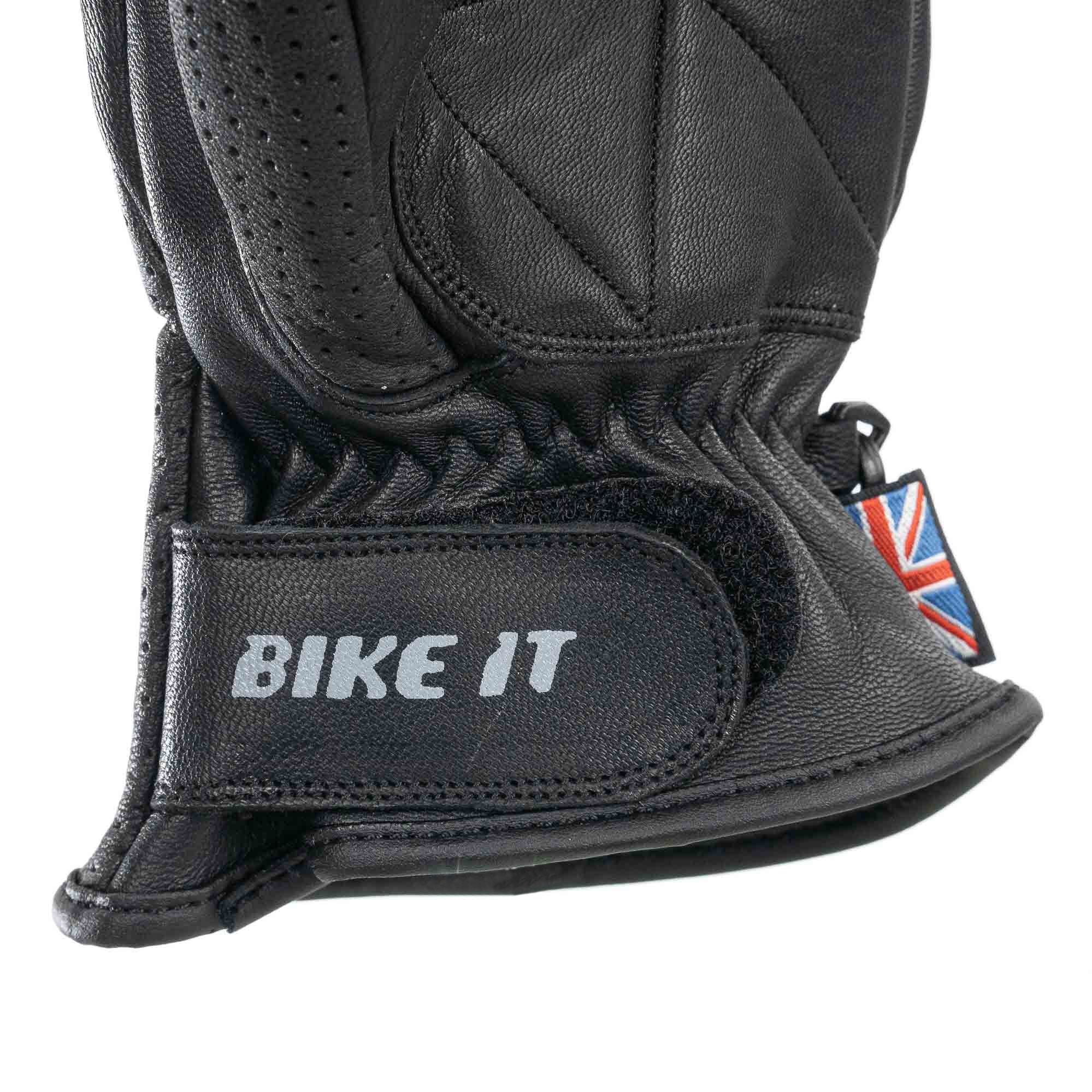 Bike It Cruiser Gloves Air 'CGA' (Black) Leather Motorcycle Glove - Image 6