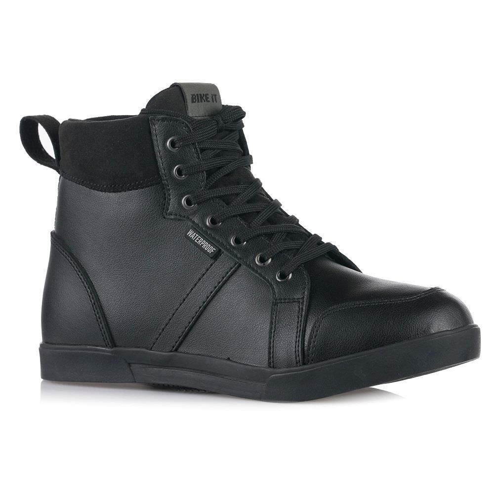 Bike It Sneeka Low-Cut Leather Mens Boots - Black - Image 4