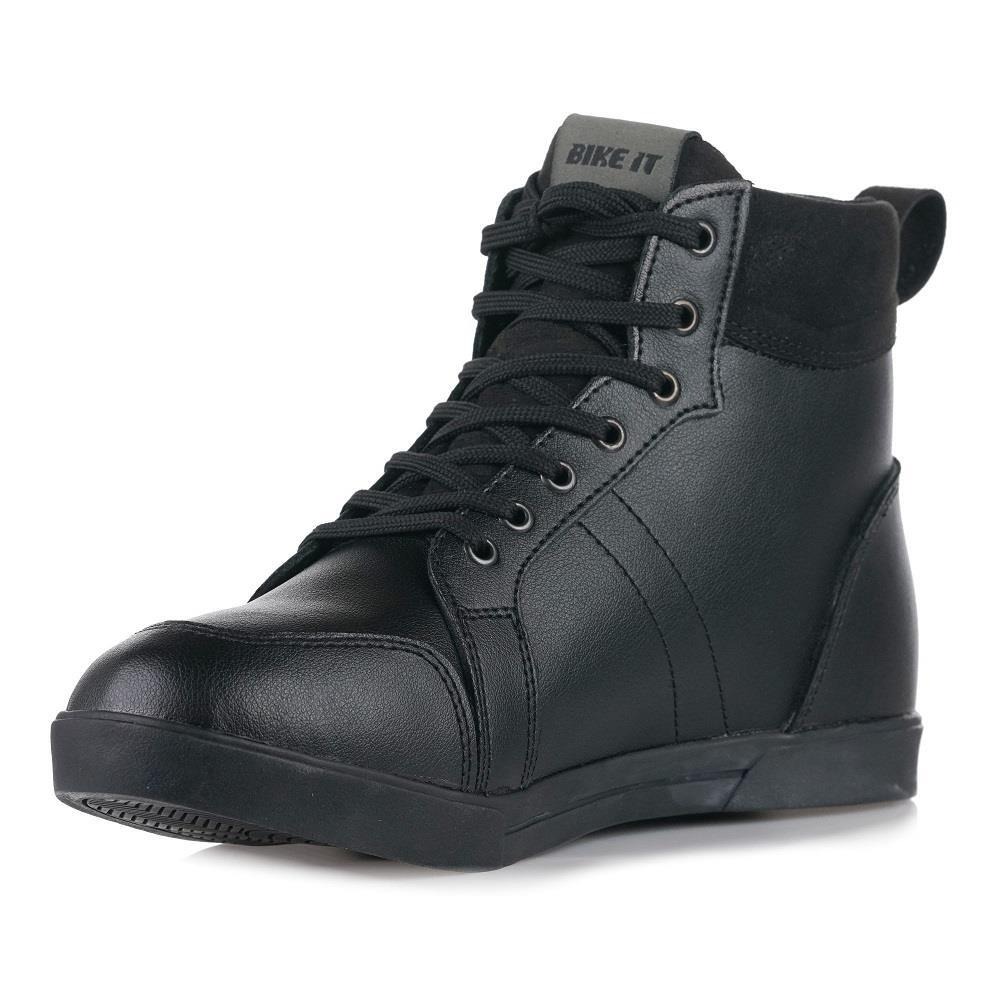 Bike It Sneeka Low-Cut Leather Mens Boots - Black - Image 5