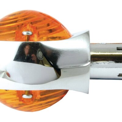 Bike It Bullseye Indicators with Chrome Body And Amber Lens – 22mm