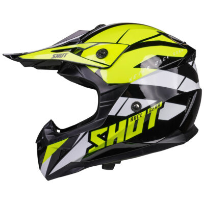 Shot ‘Pulse Revenge’ MX Helmet – Black Neon Yellow White [Gloss]