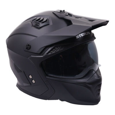 Stealth Fighter Multi Function Motorcycle Full & Open Face Helmet – Matt Black