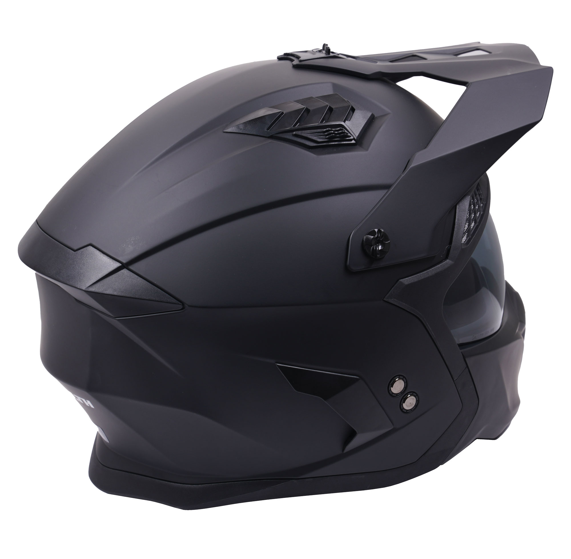 Stealth Fighter Multi Function Motorcycle Full & Open Face Helmet - Matt Black - Image 6
