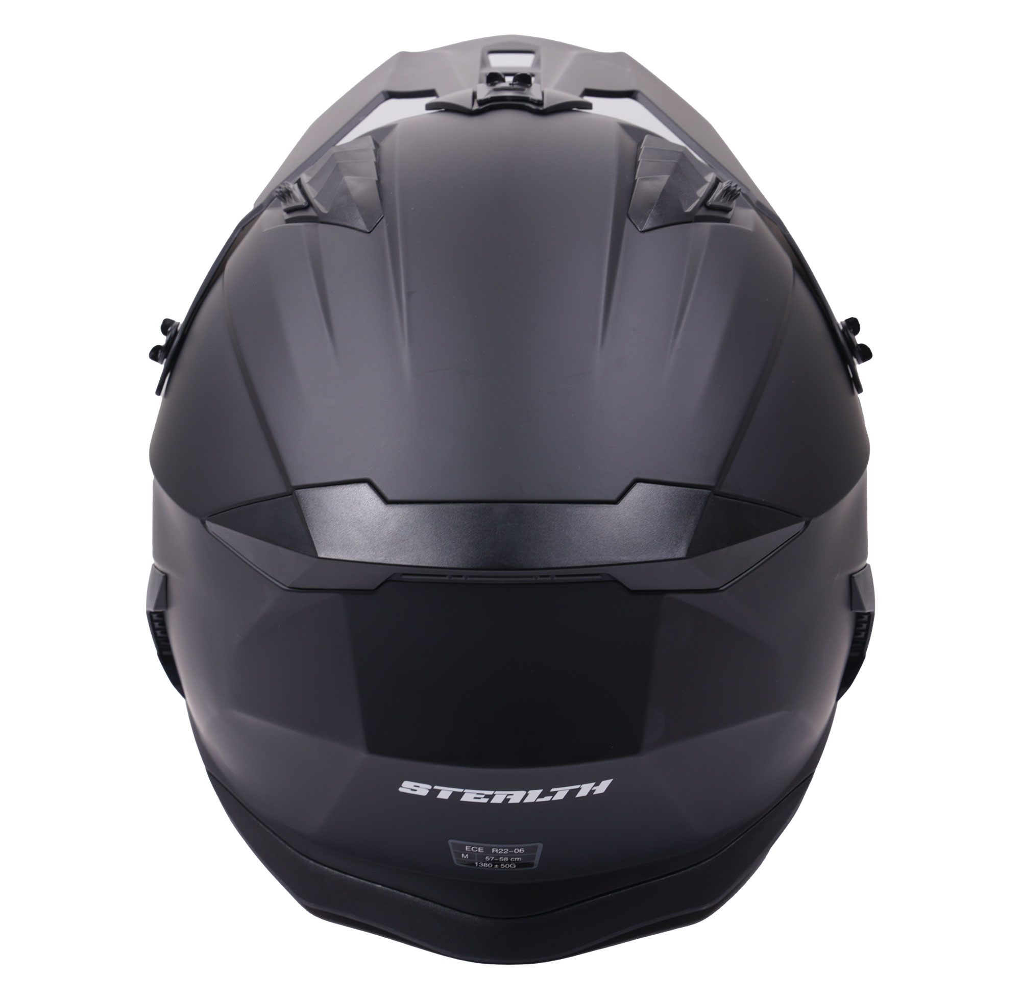 Stealth Fighter Multi Function Motorcycle Full & Open Face Helmet - Matt Black - Image 7