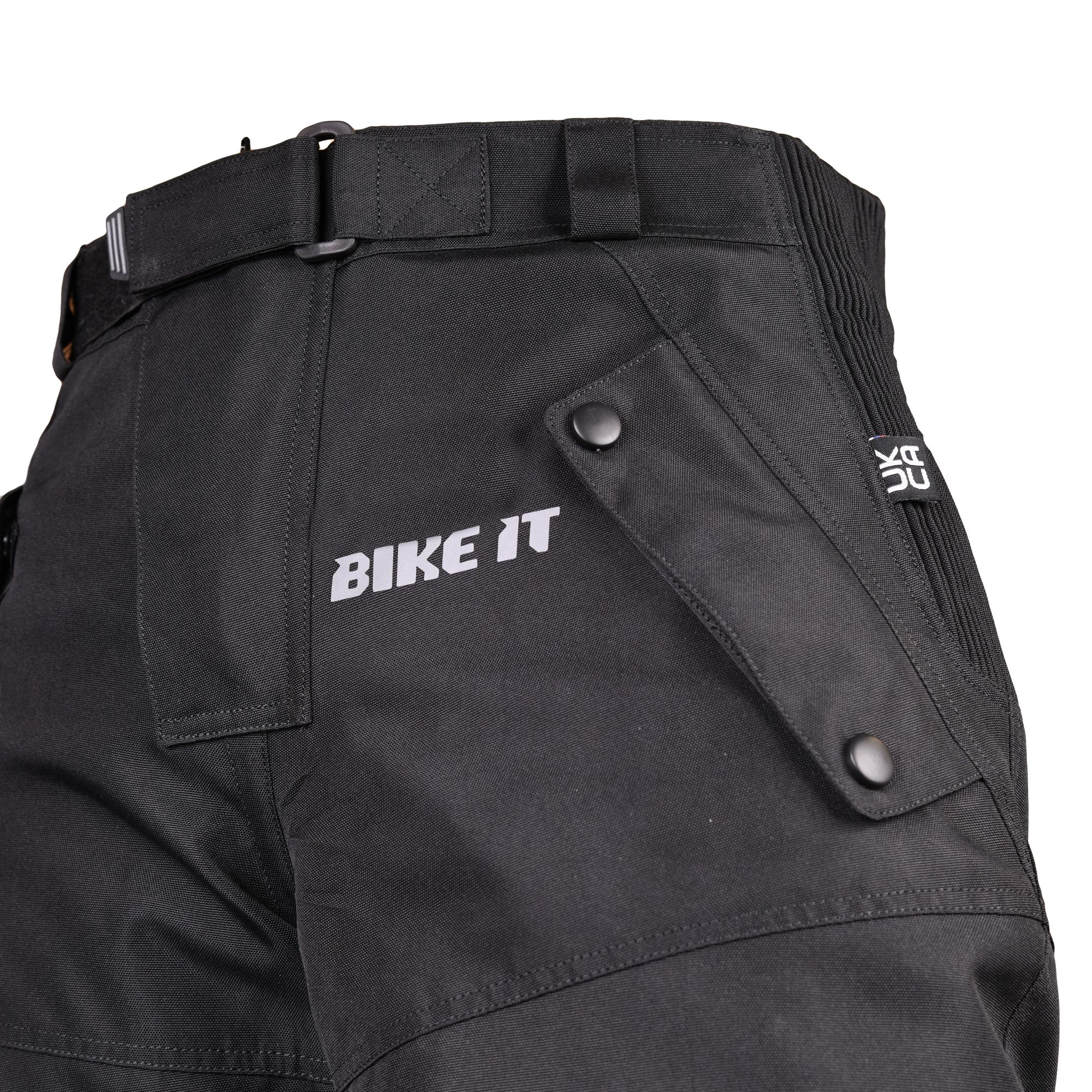 Bike It 'Triple Black' Ultimate Textile Adventure Waterproof Motorcycle Pants/Trousers - Image 5