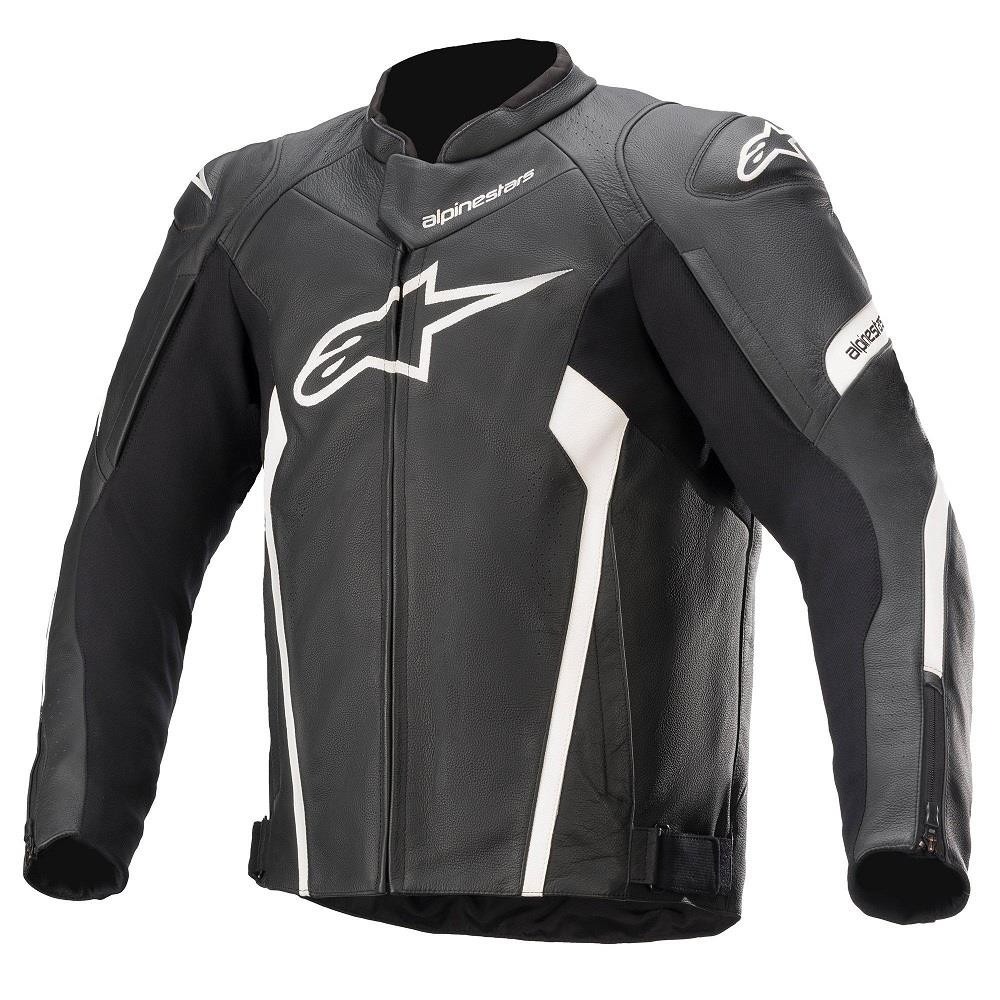 Alpinestars Faster V2 Leather Jacket - Black White - Image 2