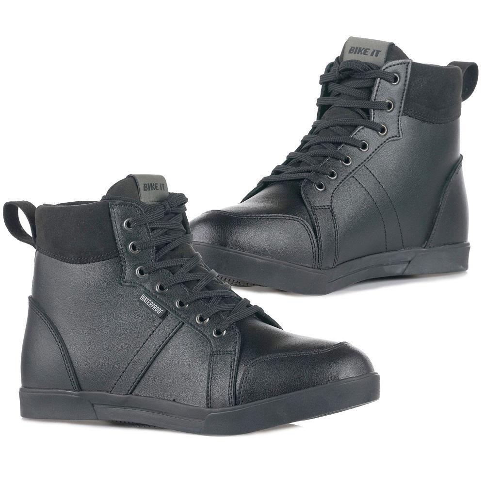 Bike It Sneeka Low-Cut Leather Mens Boots - Black