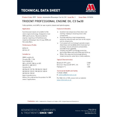 Millers Trident Professional C3 5w30 – 5L