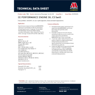 Millers EE Performance C3 5w40 – 5L