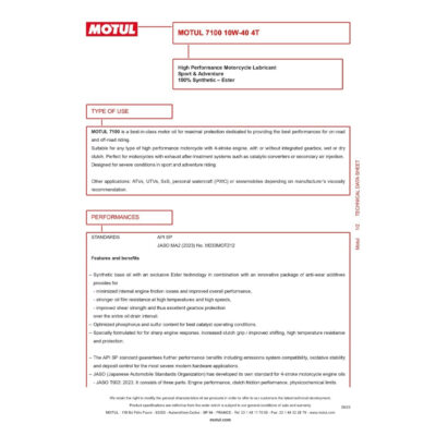 Motul 7100 10W40 4T 4 Litres + 1 Litre (PACK)