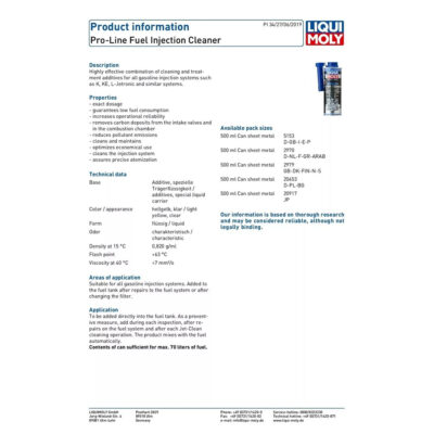LIQUI MOLY PRO-LINE GASOLINE SYSTEM CLEANER – 500ML