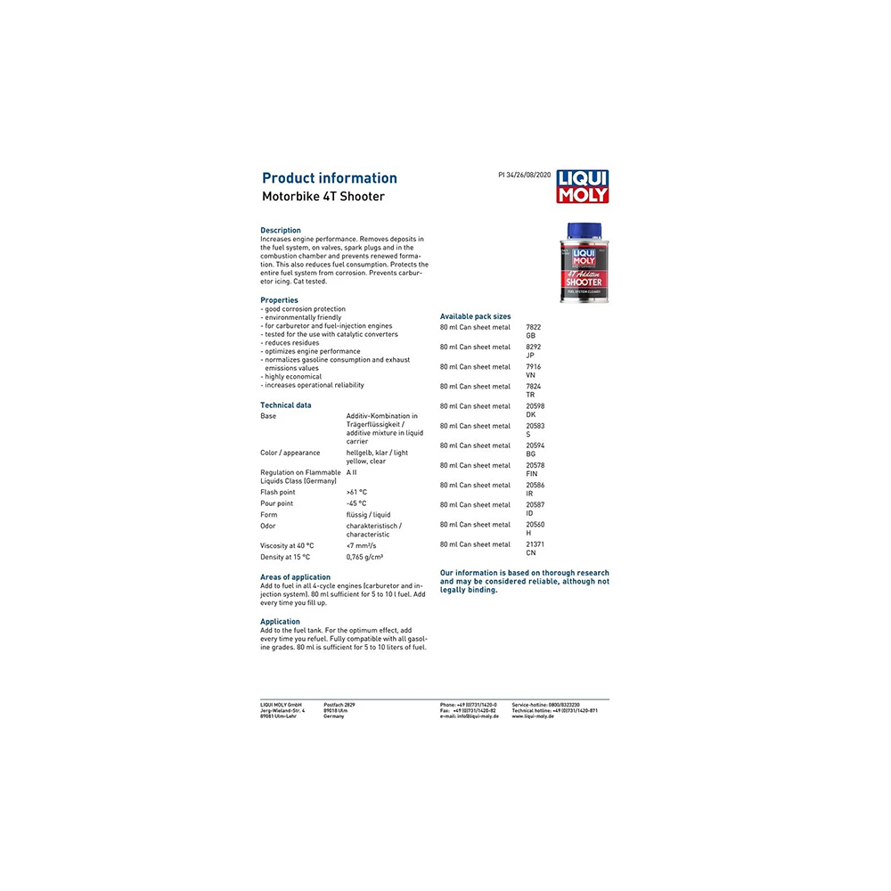 LIQUI MOLY MOTORBIKE 4T SHOOTER - 80ML - Image 2