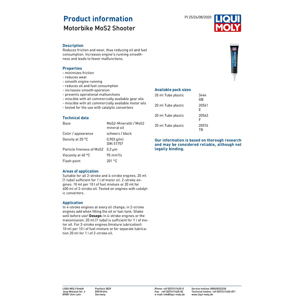 LIQUI MOLY MOTORBIKE MOS2 SHOOTER - 20ML - Image 2