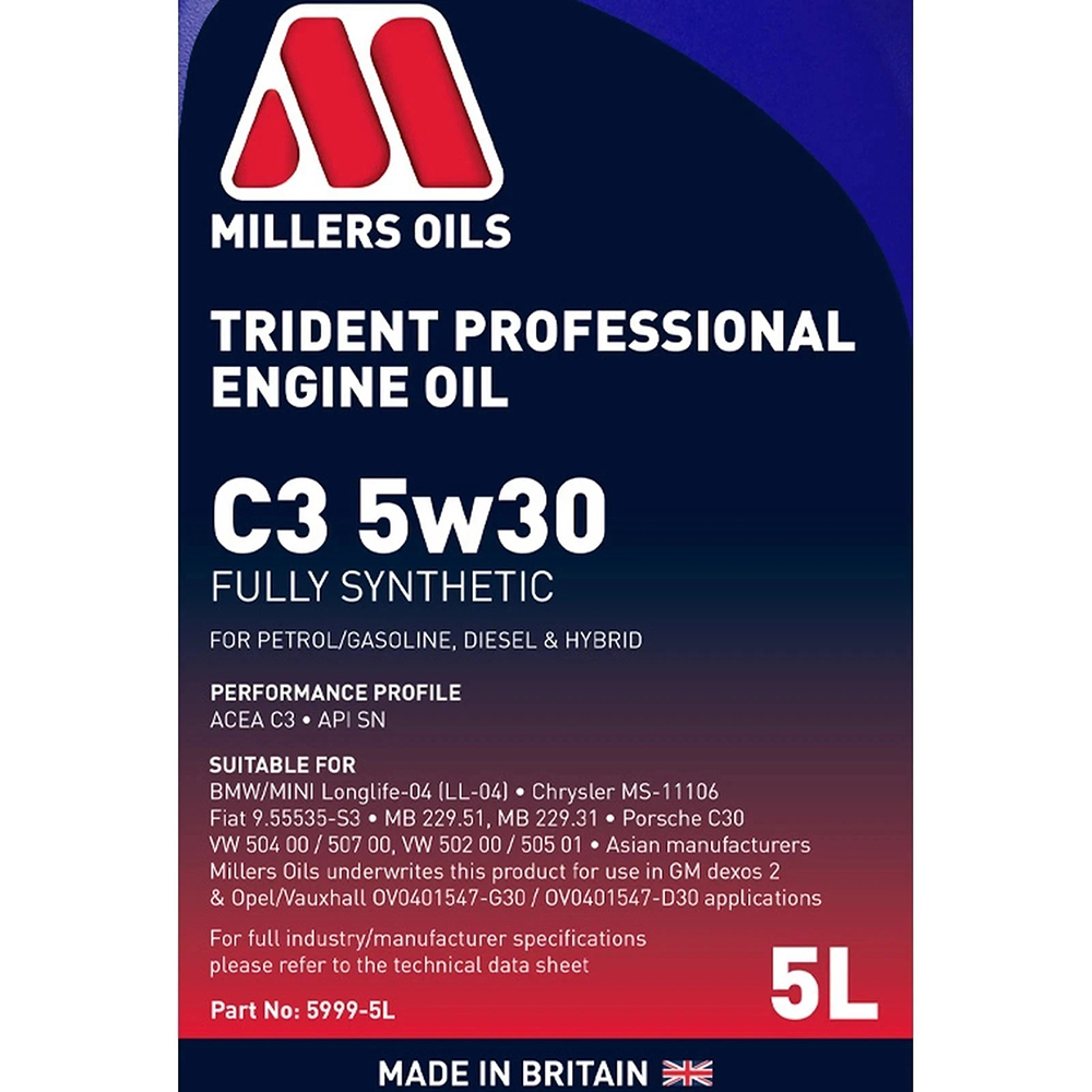 Millers Trident Professional C3 5w30 - 5L - Image 10