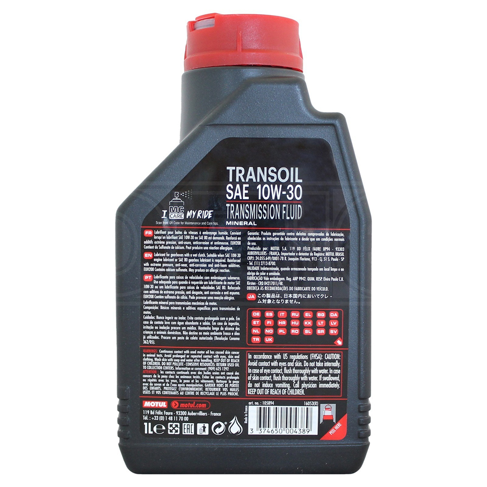 Motul Transoil 10W30 - 1 Ltr - Image 5