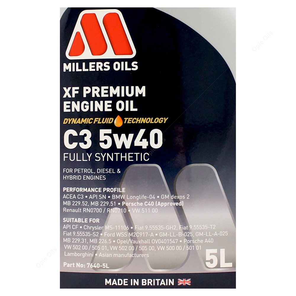 Millers XF Premium C3 5w40 - 5L - Image 9