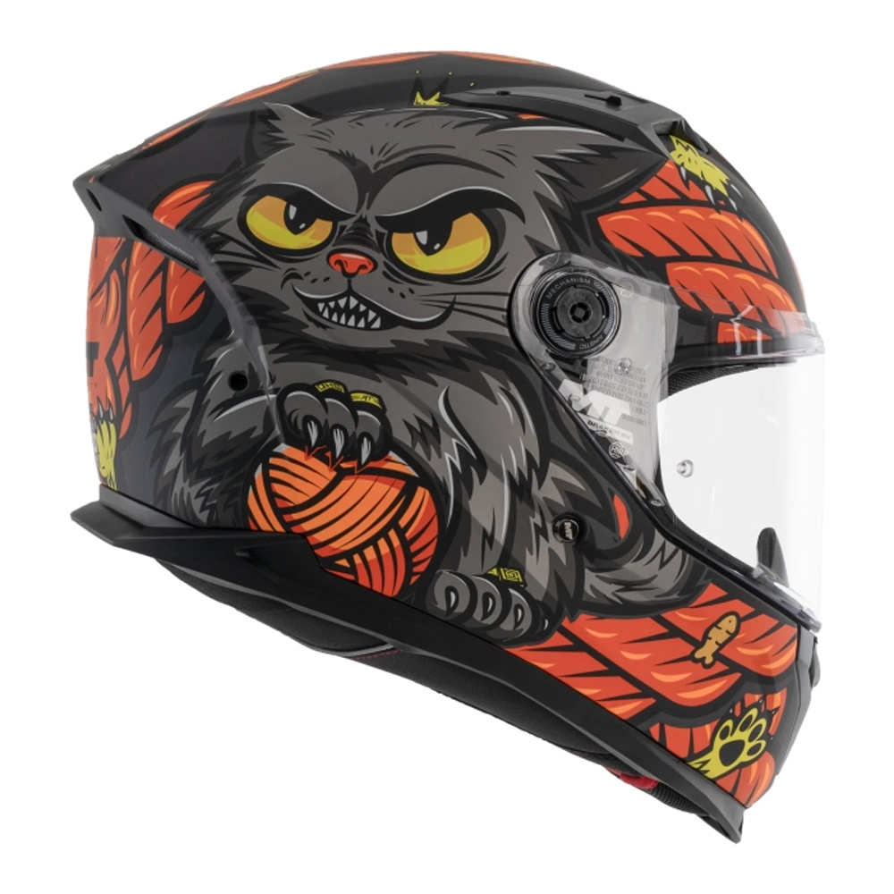 MT Braker SV The King Full Face Helmet - Matt Black Orange - Image 4