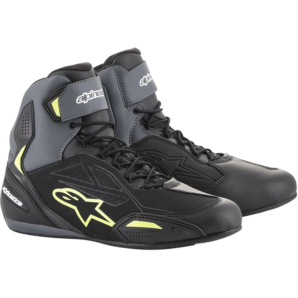Alpinestars Faster-3 DryStar Shoes - Black Grey Fluo