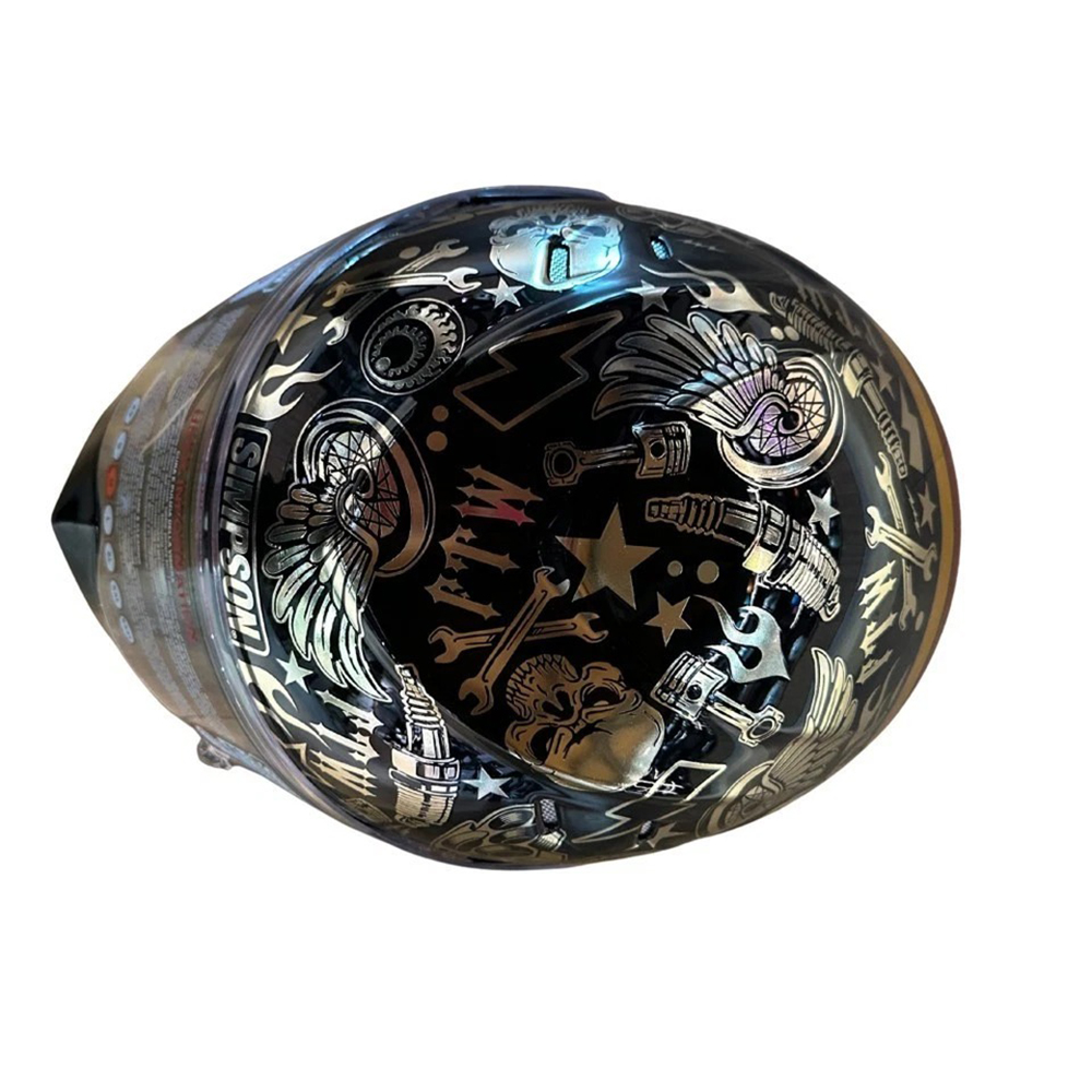 Simpson Venom Tatoo Full Face Helmet - Black Chrome - Image 4