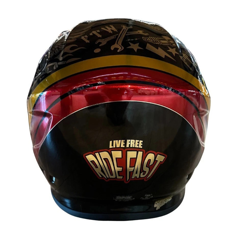 Simpson Venom Tatoo Full Face Helmet - Black Chrome - Image 5