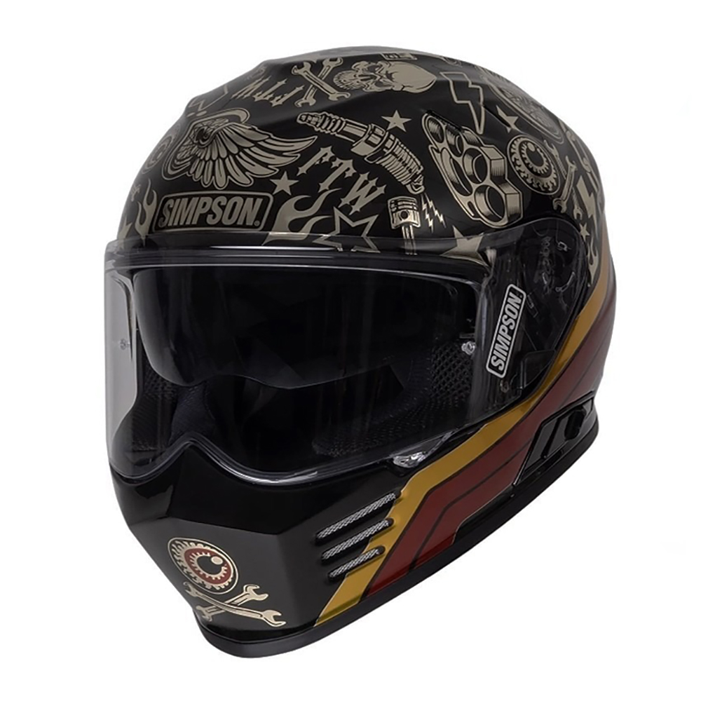 Simpson Venom Tatoo Full Face Helmet - Black Chrome