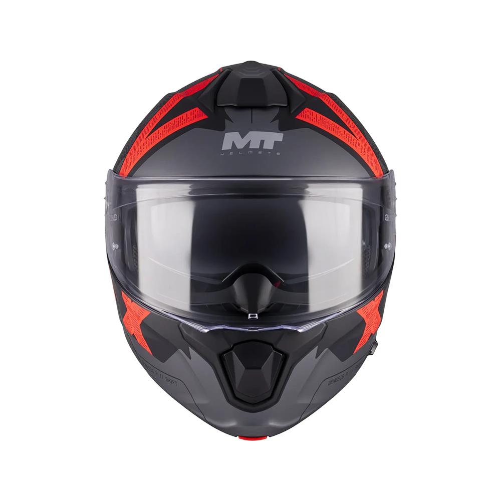 MT Genesis R SV Shift Modular Helmet - Matt Black Red - Image 4