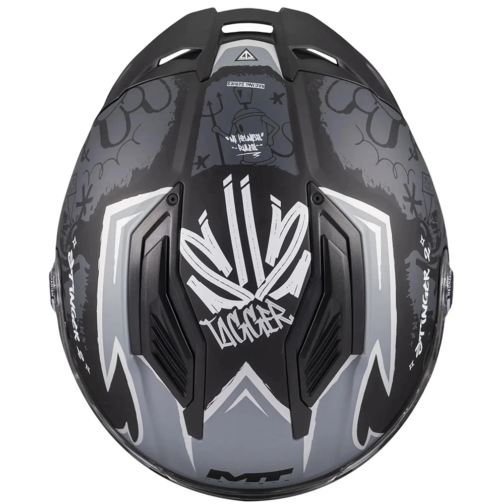 MT Stinger 2 Youth Tagger Full Face Helmet - Matt Black Grey - Image 3
