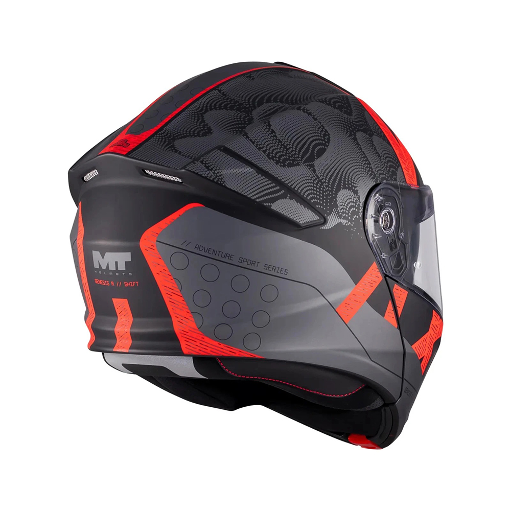 MT Genesis R SV Shift Modular Helmet - Matt Black Red - Image 6