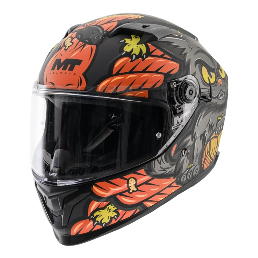 MT Braker SV The King Full Face Helmet - Matt Black Orange