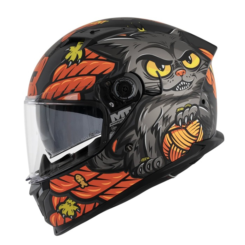 MT Braker SV The King Full Face Helmet - Matt Black Orange - Image 3