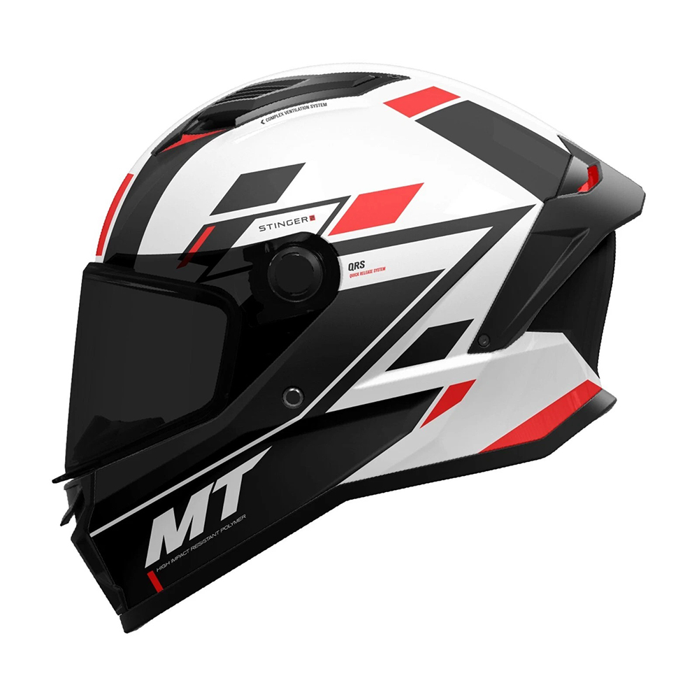 MT Stinger 2 Zivze Full Face Helmet - Gloss Black White Red